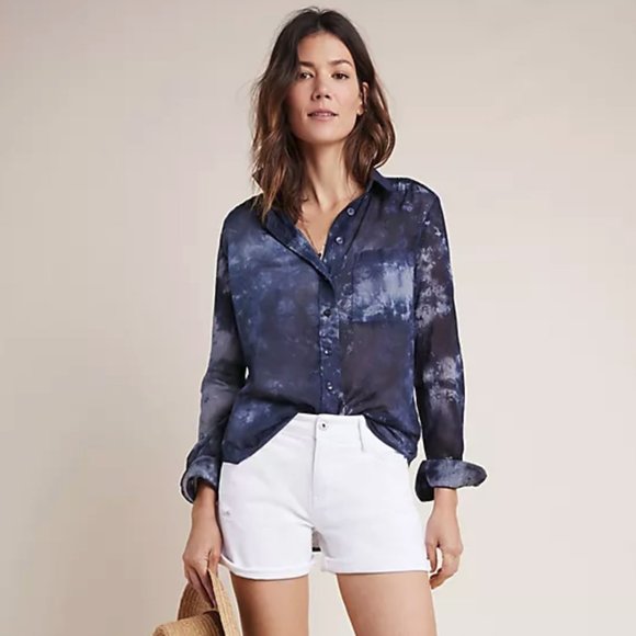 Pilcro & The Letterpress The Cate Tie Dye Button Down Shirt size XS NEW NWT - Picture 8 of 8